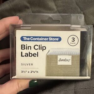 The Container Store Silver Bin Clip Labels